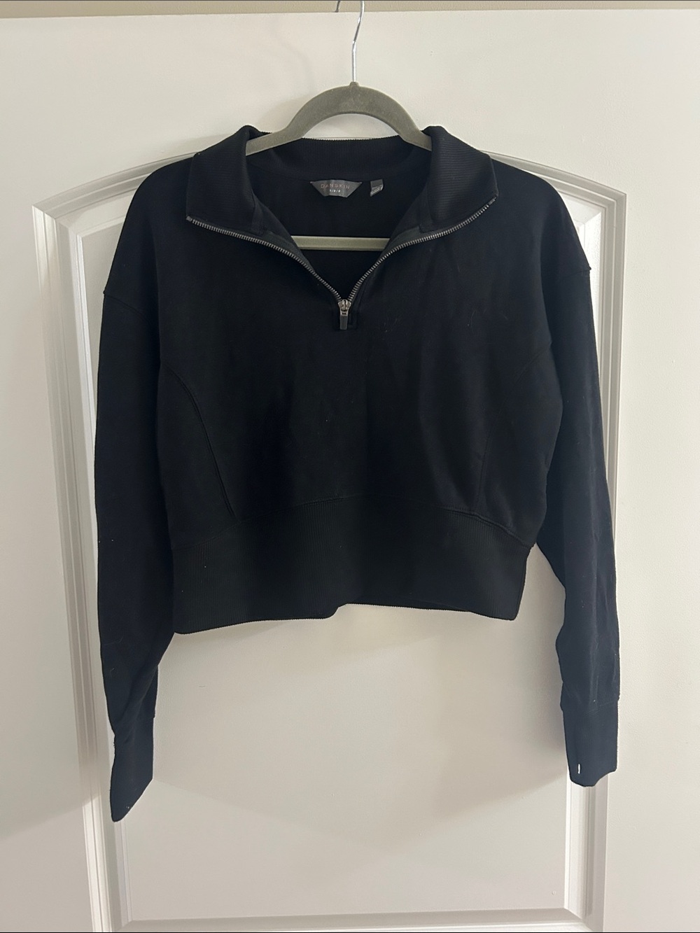 Danskin Black Half-Zip Cropped Turtleneck Sweater